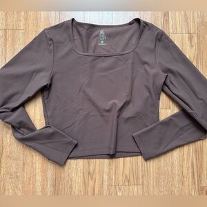Born Primitive Brown Long Sleeve Ribbed Top